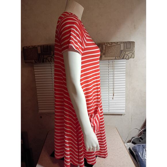 NWT Jodifl Red White Stripe Swing Dress Small Soft Stretch Everyday Casual - Picture 9 of 13